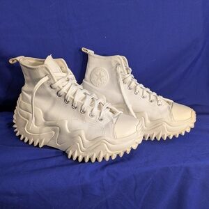 White High-Top Sneakers with Chunky Sole